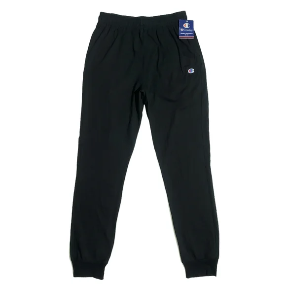 Champion Mens Lightweight Jogger Lounge Pants Black C-patch Logo Medium NWT - Picture 2 of 9
